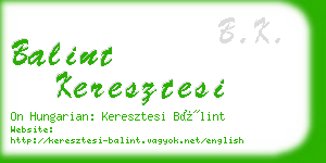 balint keresztesi business card